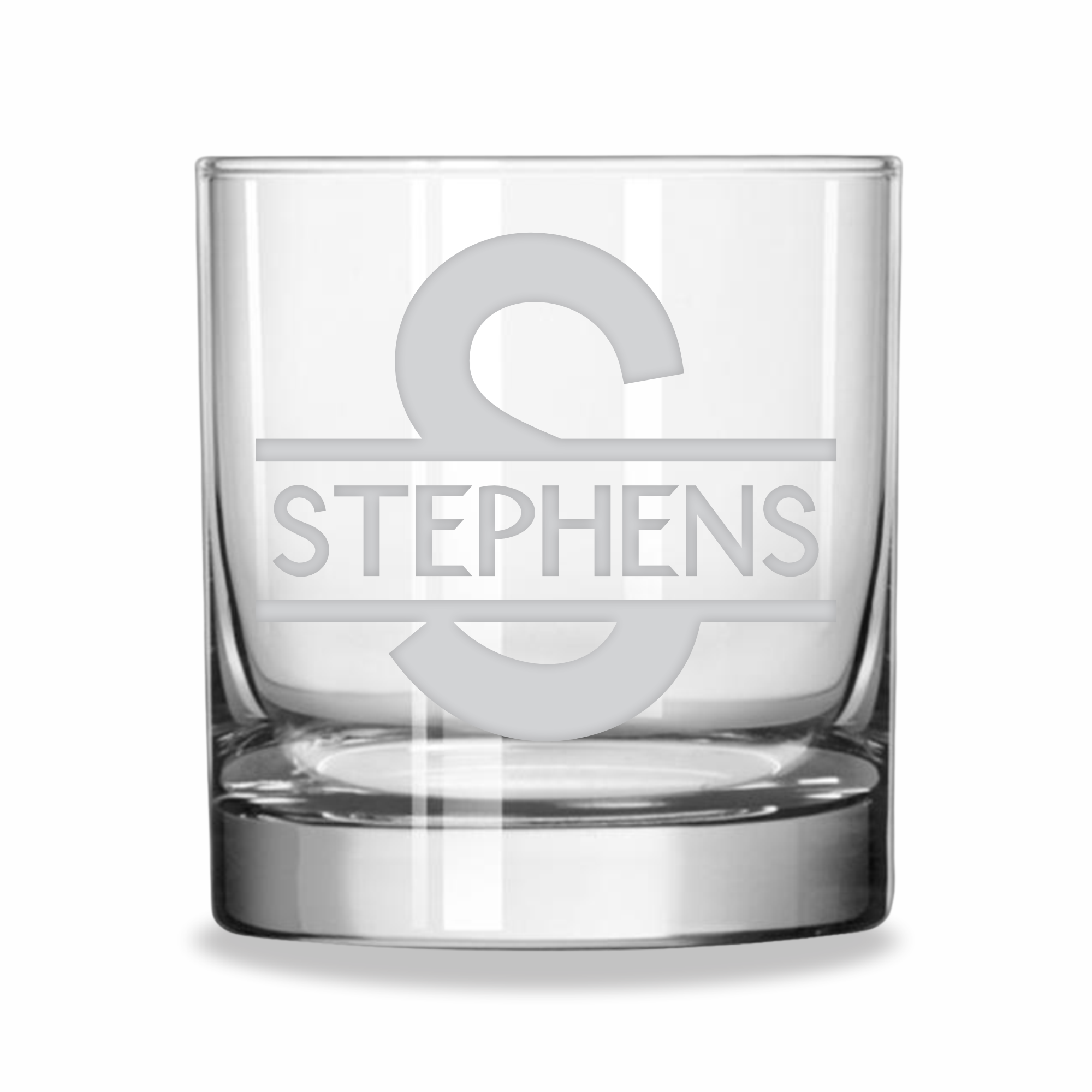 Split Monogram | Personalized 11oz Whiskey Glass